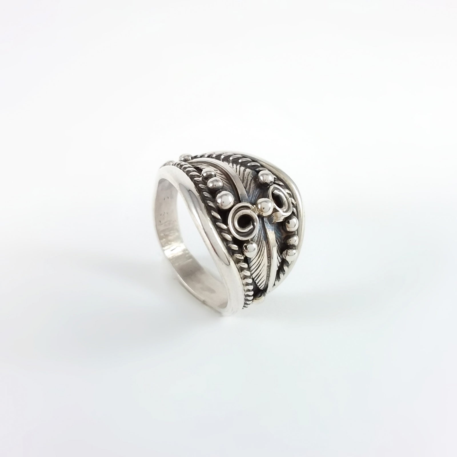 Silver Feather Ring