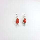 Navajo coral sterling silver earrings.