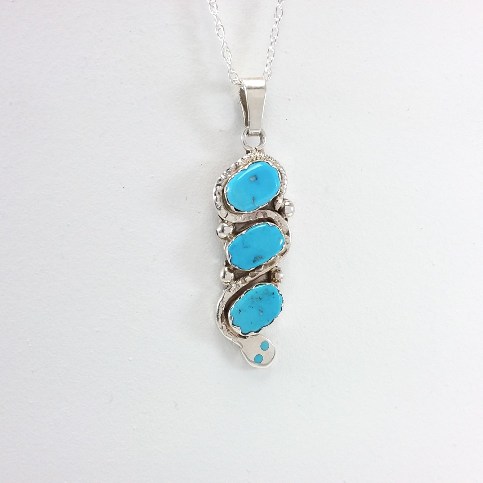 Effie Calabaza turquoise sterling silver pendant