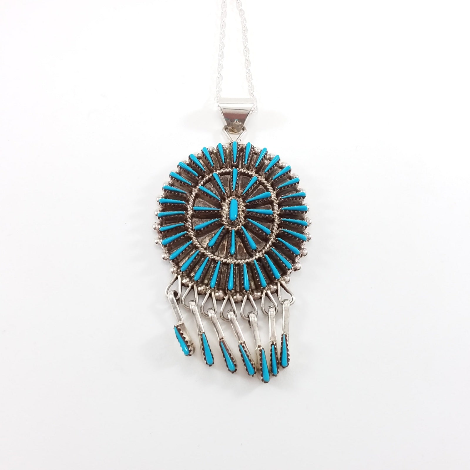 Shirley Lahi turquoise sterling silver pendant 