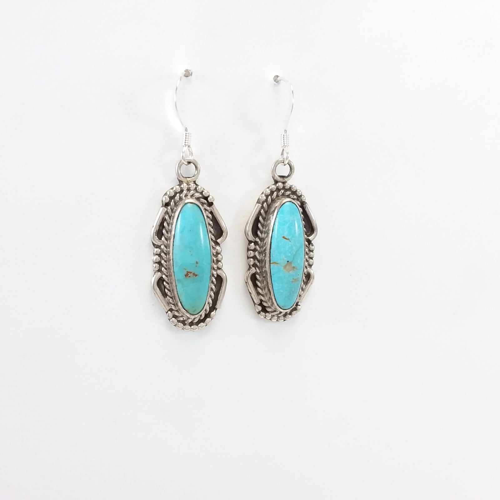 Navajo turquoise sterling silver earrings.