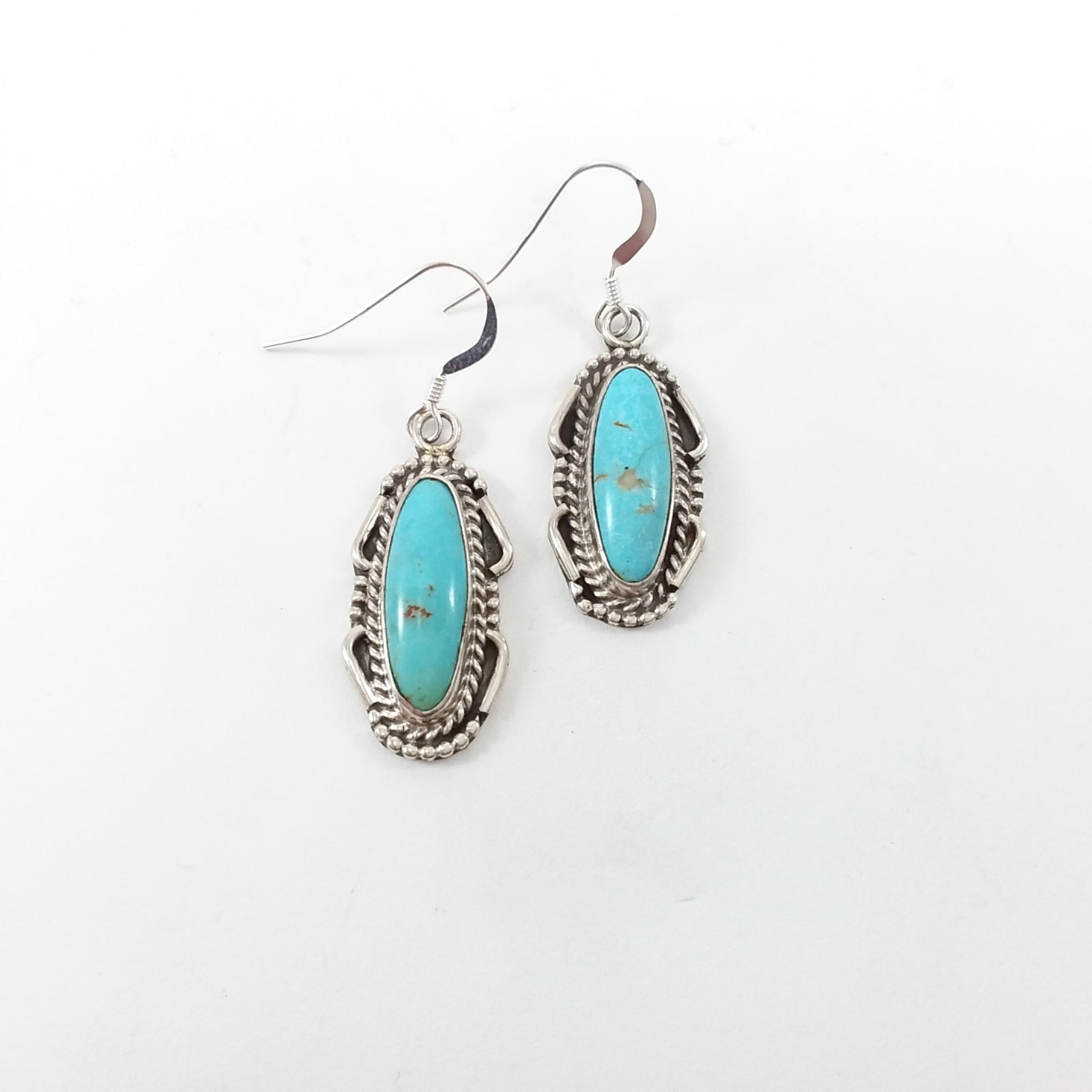 Navajo turquoise sterling silver earrings.