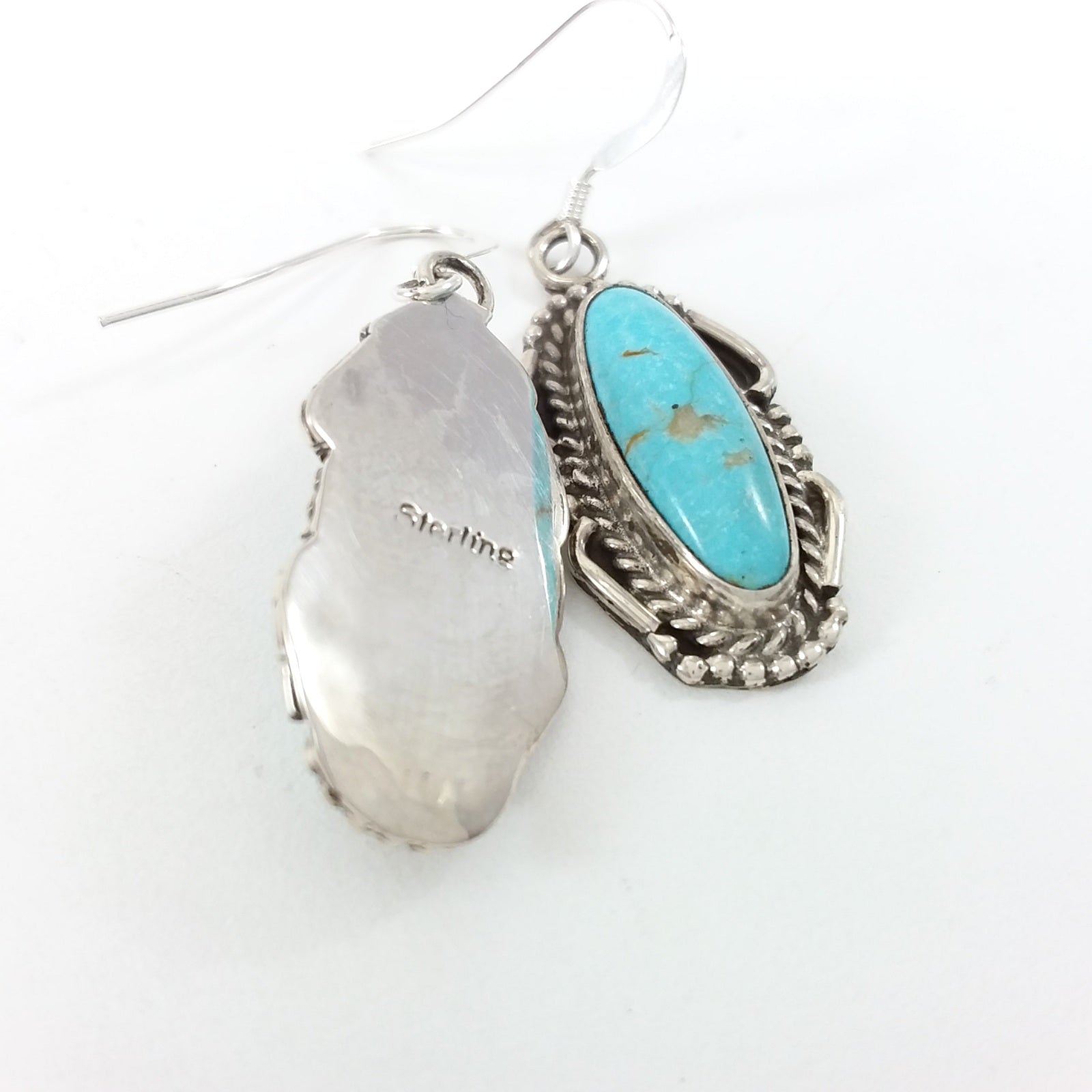 Navajo turquoise sterling silver earrings.