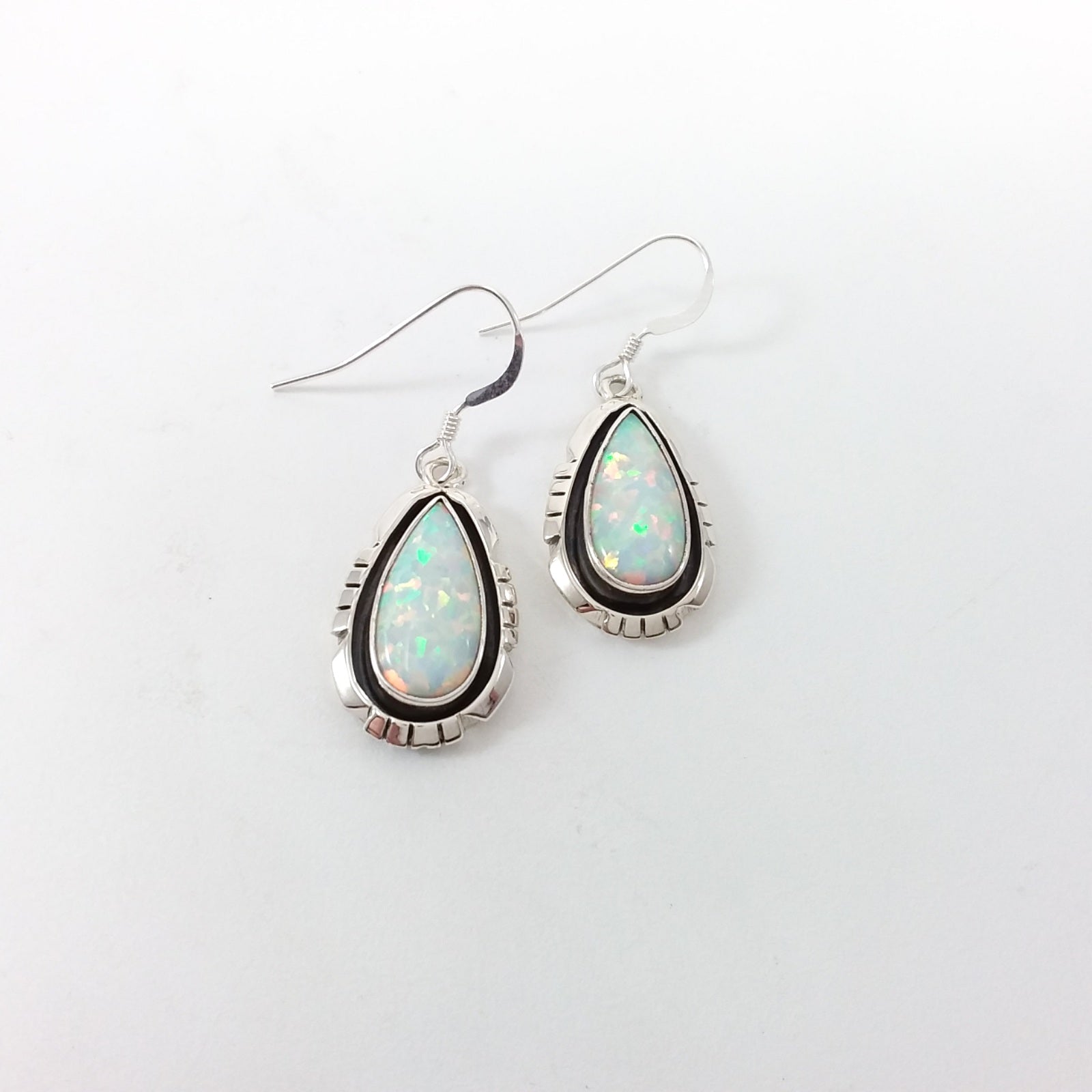 Navajo opal sterling silver earrings.