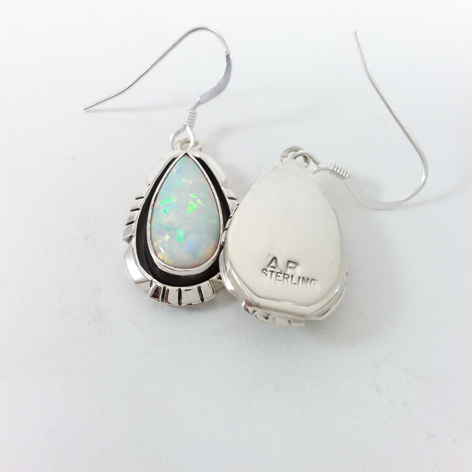 Navajo opal sterling silver earrings.