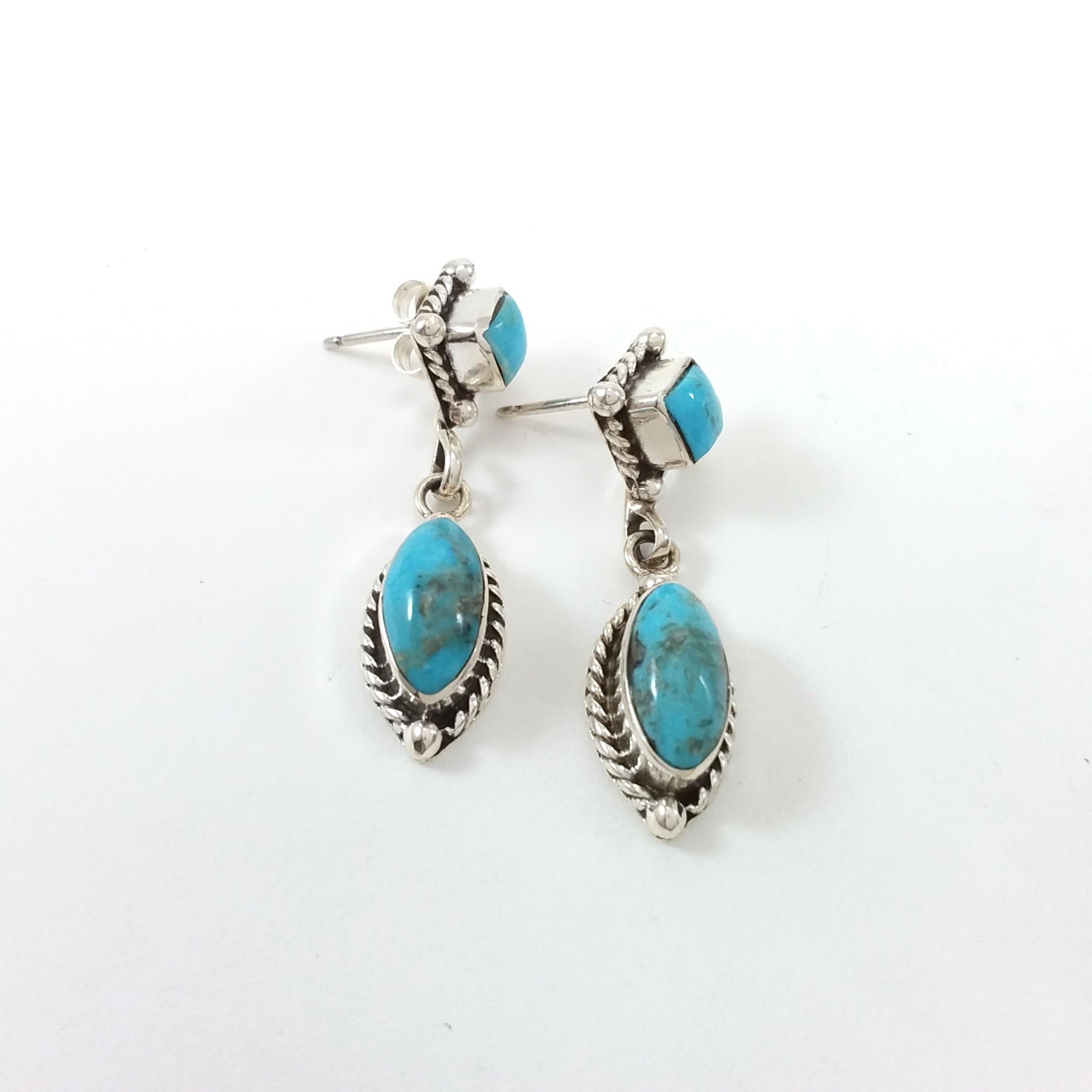 Navajo turquoise sterling silver earrings.