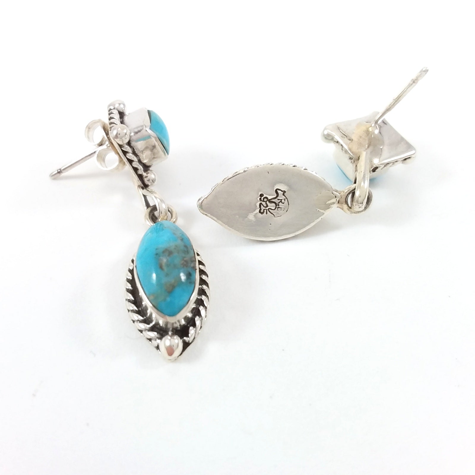 Navajo turquoise sterling silver earrings.