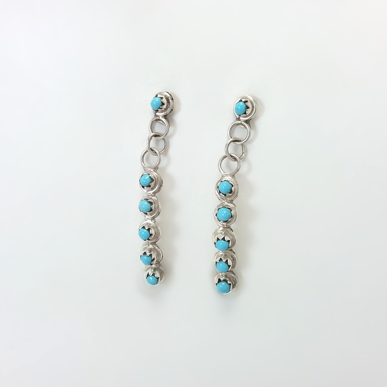 Zuni turquoise sterling silver earrings. 