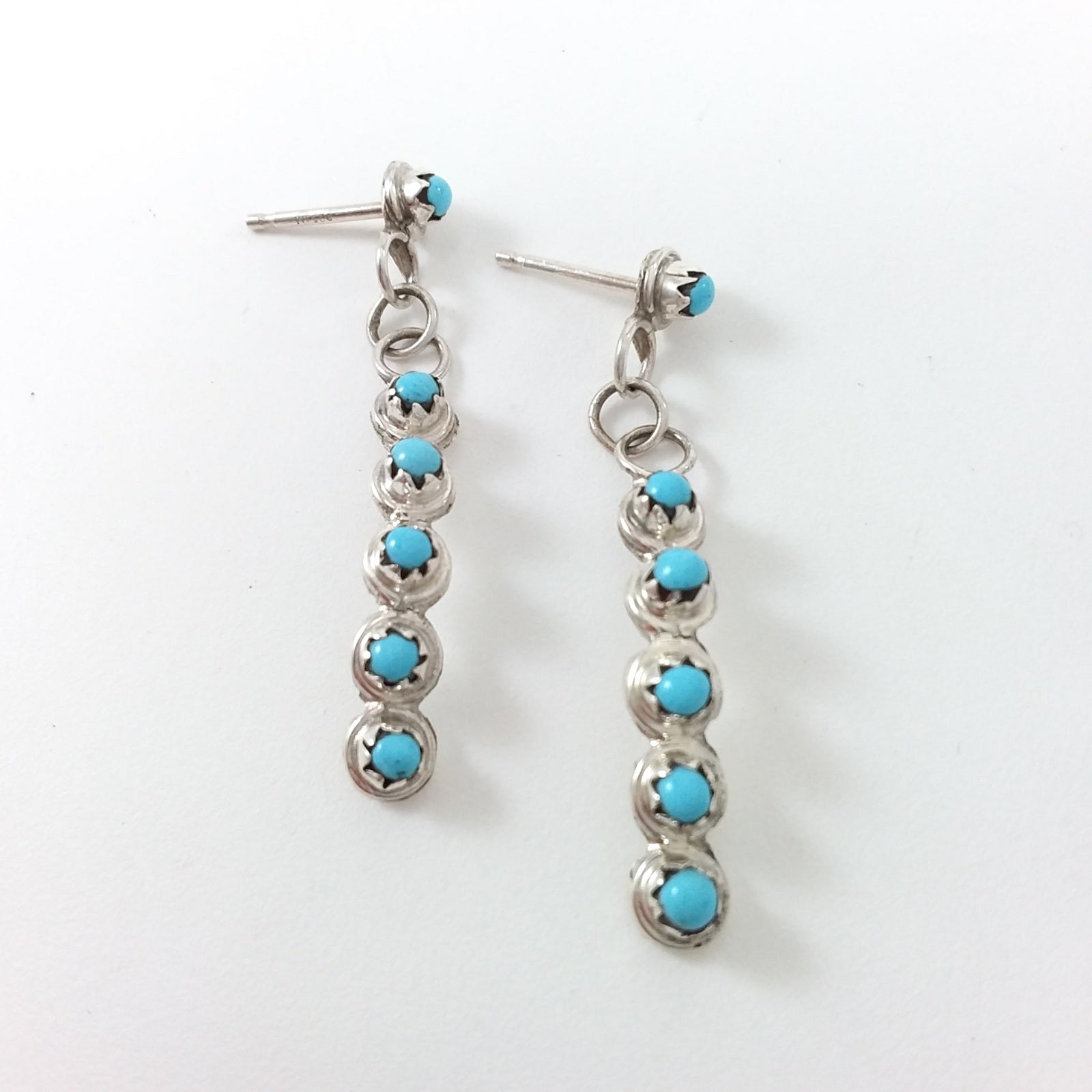 Zuni turquoise sterling silver earrings. 