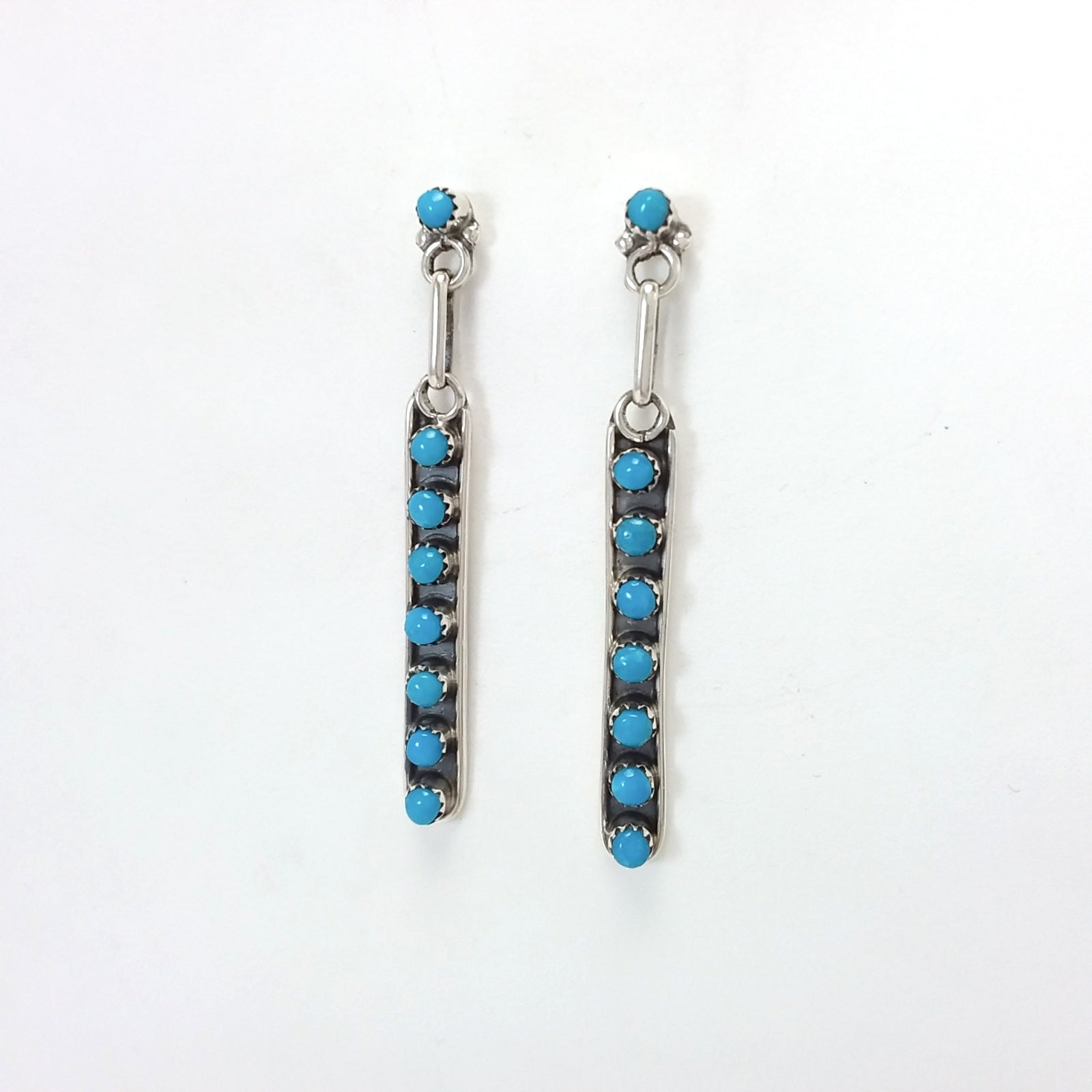 Zuni turquoise sterling silver earrings.