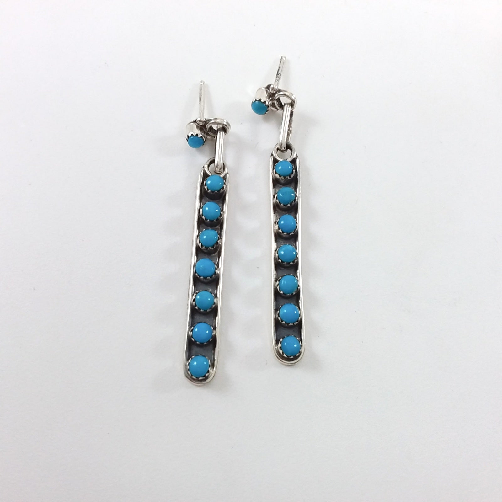 Zuni turquoise sterling silver earrings.