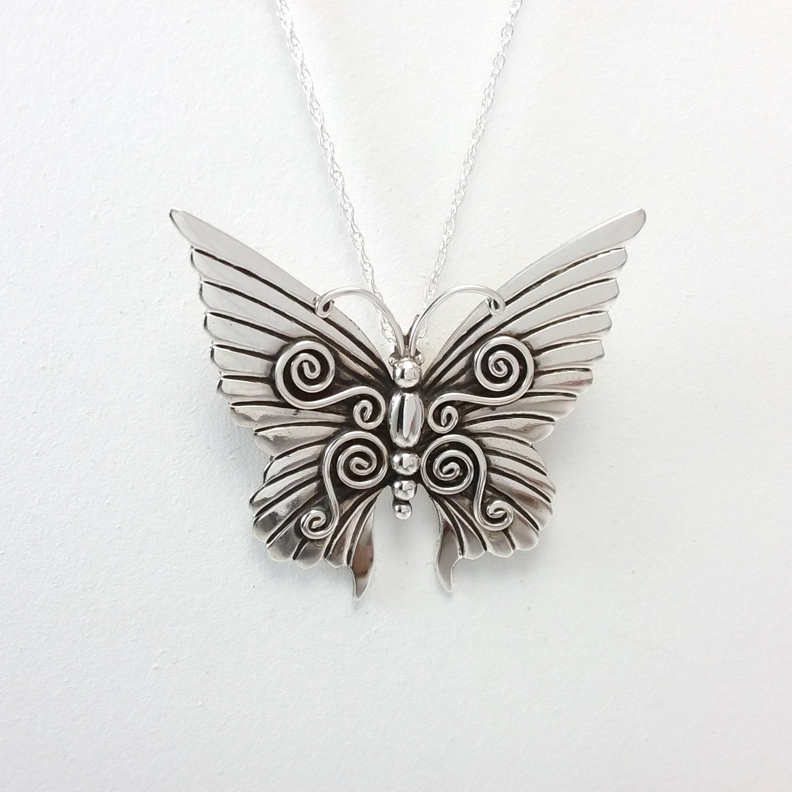 Navajo sterling silver butterfly pin/pendant.