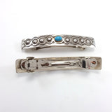 Jannie Blackgoat turquoise sterlking silver hair clips.