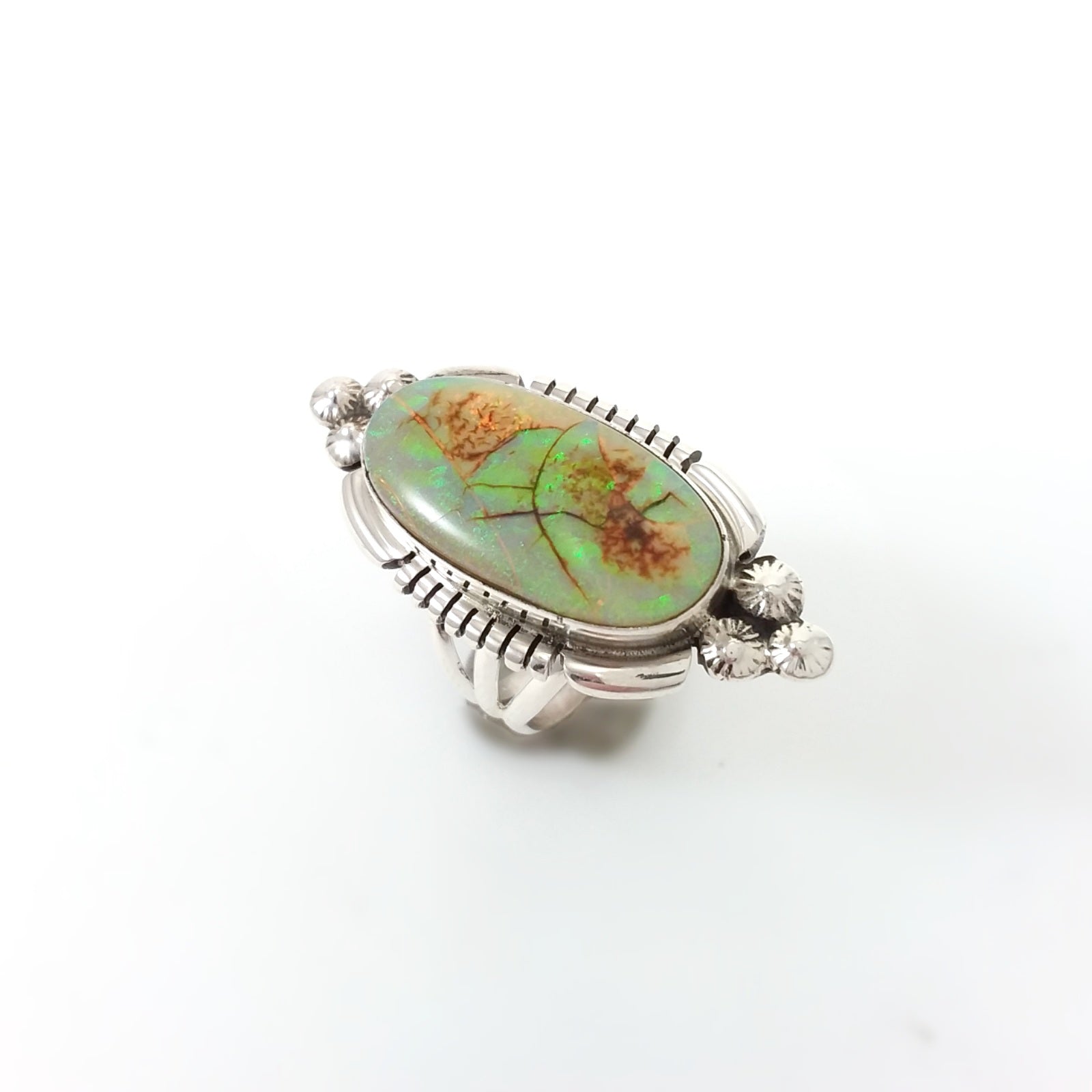 Marie Bahe Navajo opal sterling silver ring, Native American, Indian Jewelry