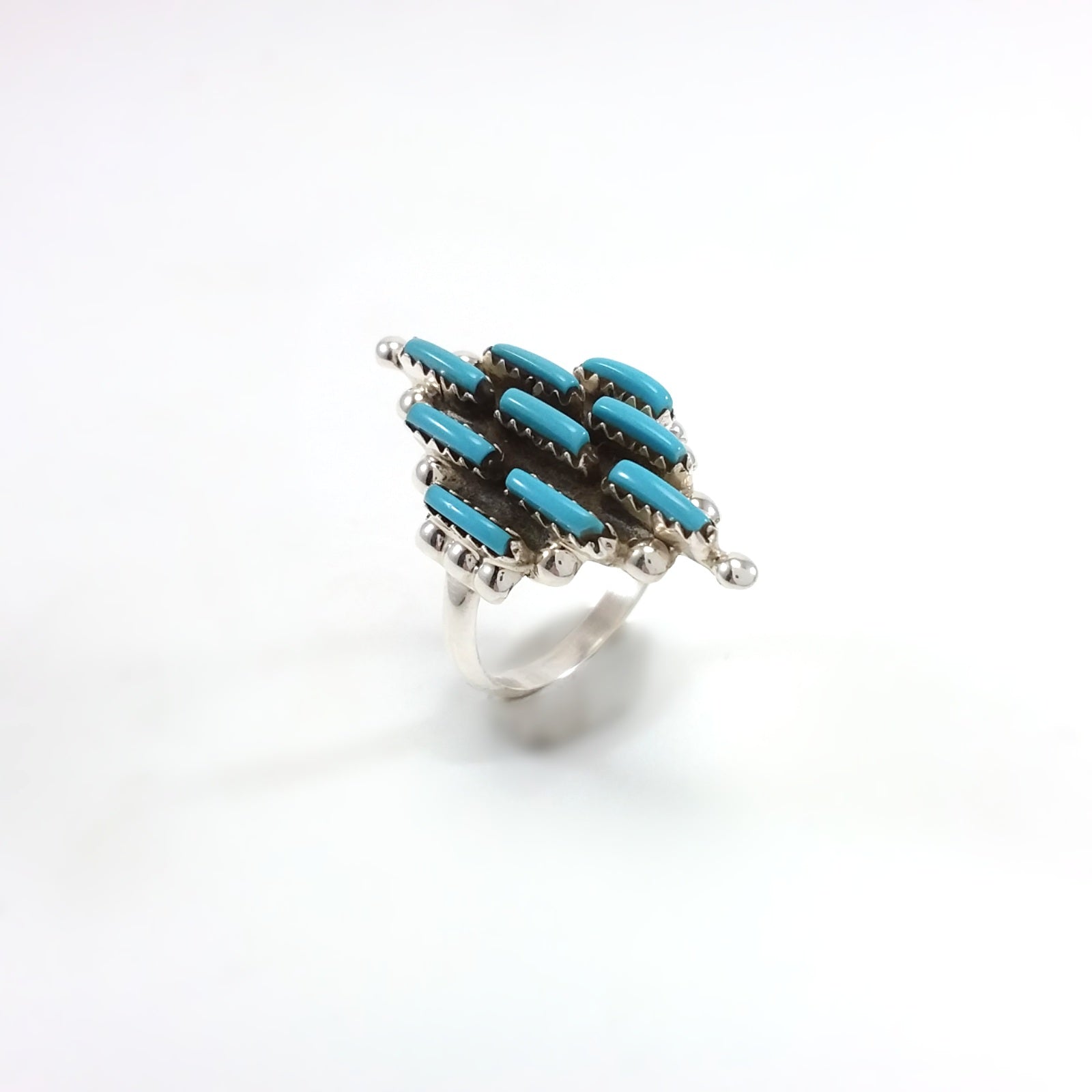 Nathan Shorty Navajo turquoise sterling silver ring.