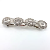 Navajo sterling silver stamped hair clip.