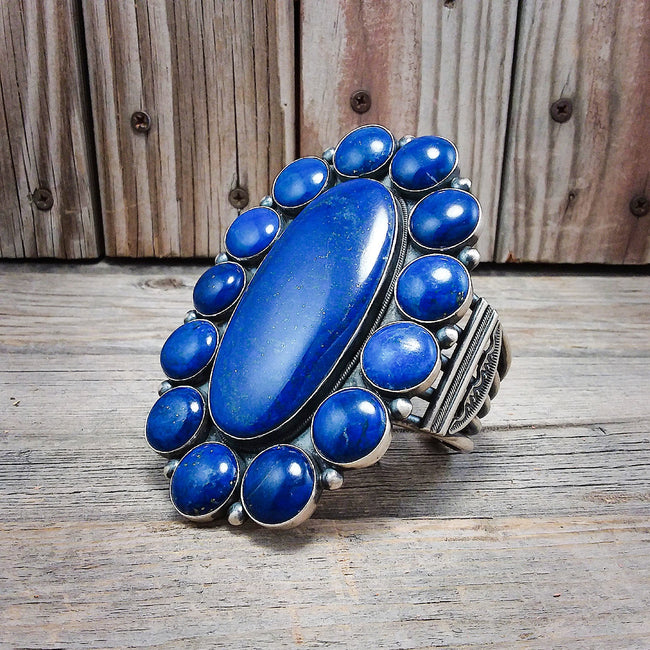 Freddie Maloney Navajo lapis sterling silver bracelet.