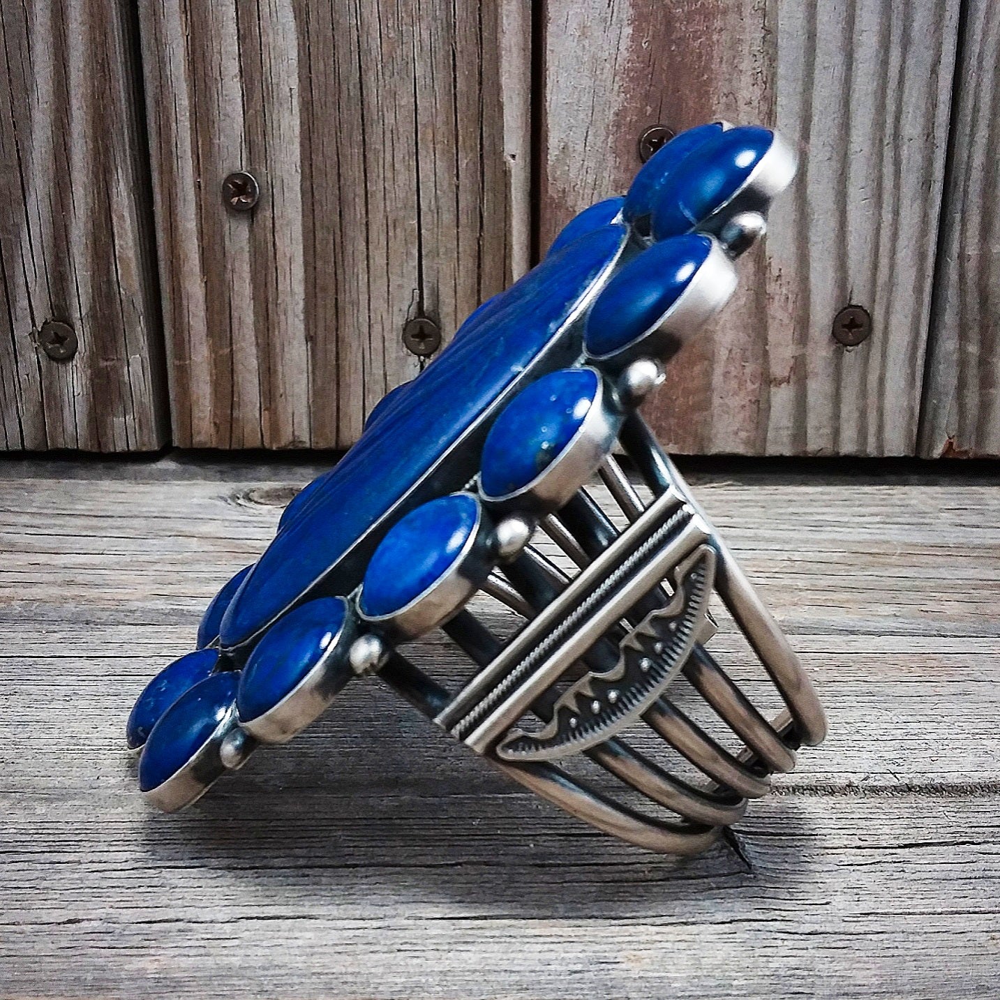 Freddie Maloney Navajo lapis sterling silver bracelet.