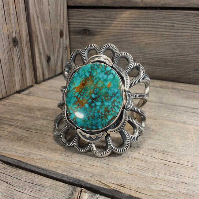 Roland Dixson Turquoise Silver Stamp Bracelet