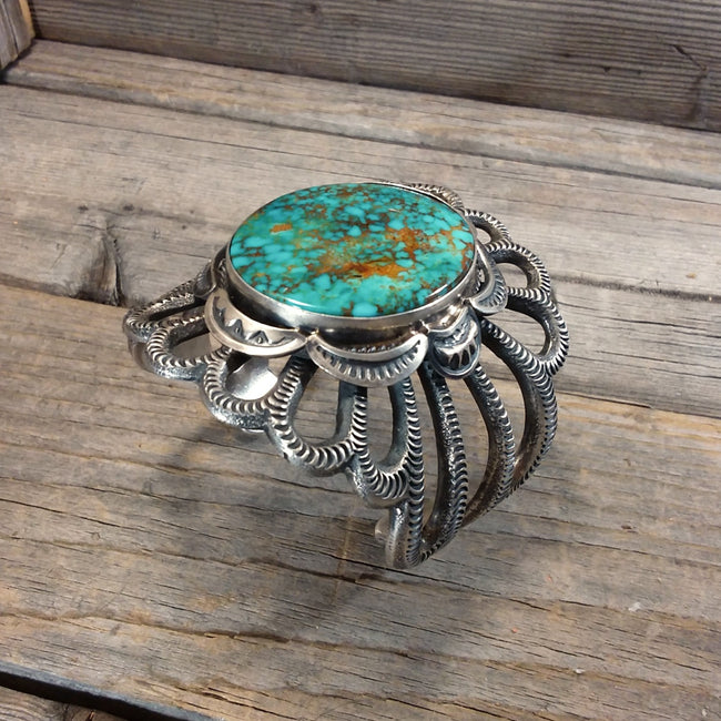 Roland Dixson Turquoise Silver Stamp Bracelet