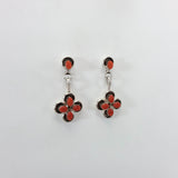 Janice Lanjose coral sterling silver flower earrings.