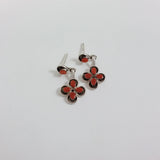 Janice Lanjose coral sterling silver flower earrings.