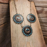 Inlay Necklace and Earring Set By Beny S. Tzuni