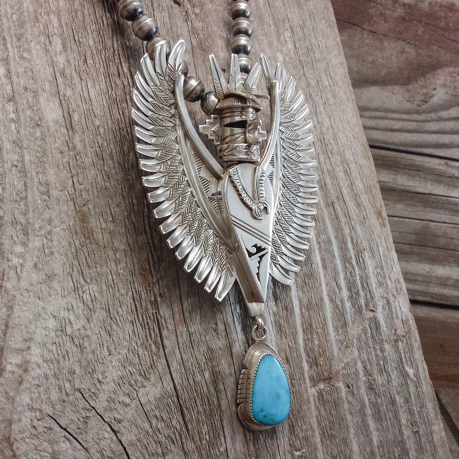 Silver Eagle Dancer Pendant/Pin By Nelson Morgan