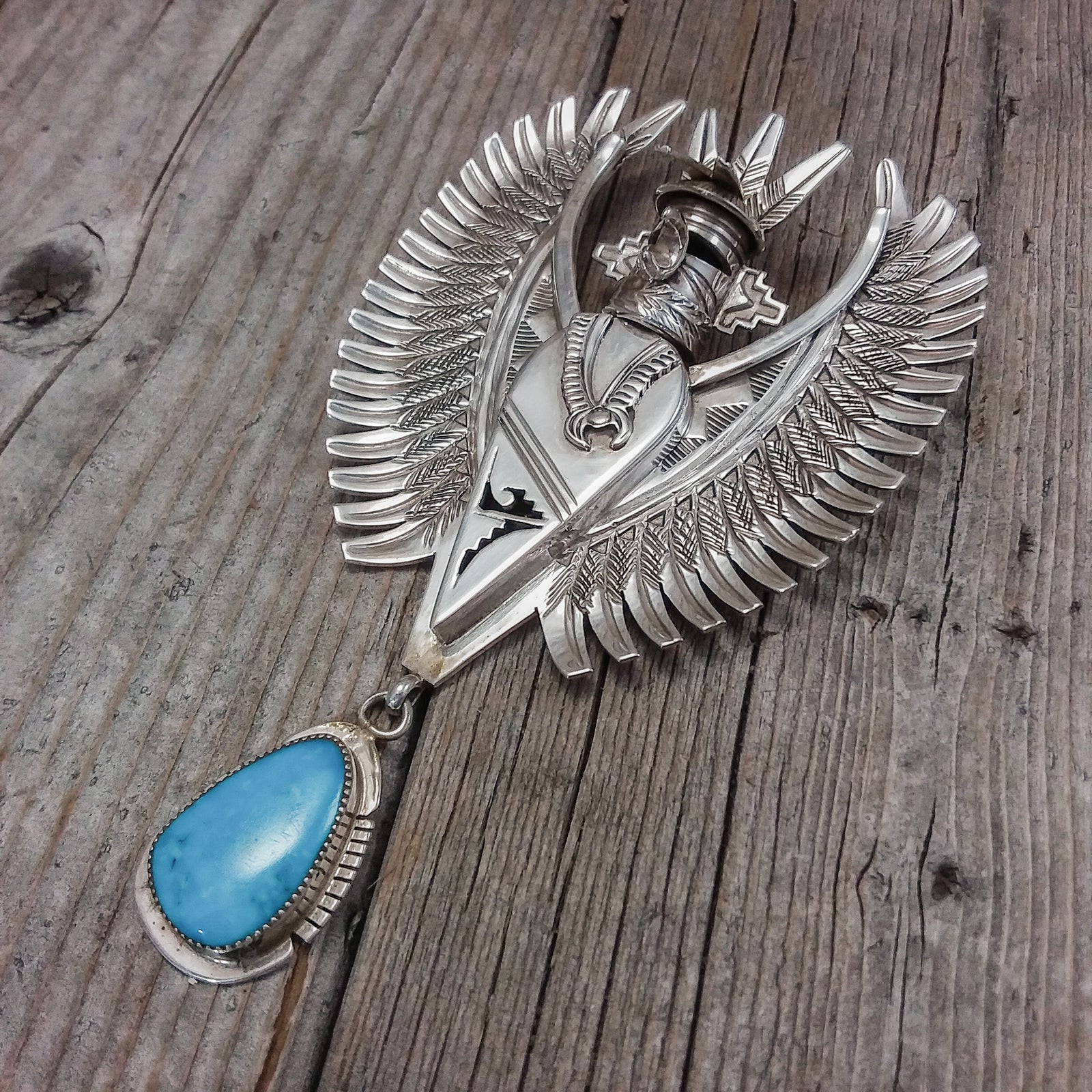 Silver Eagle Dancer Pendant/Pin By Nelson Morgan