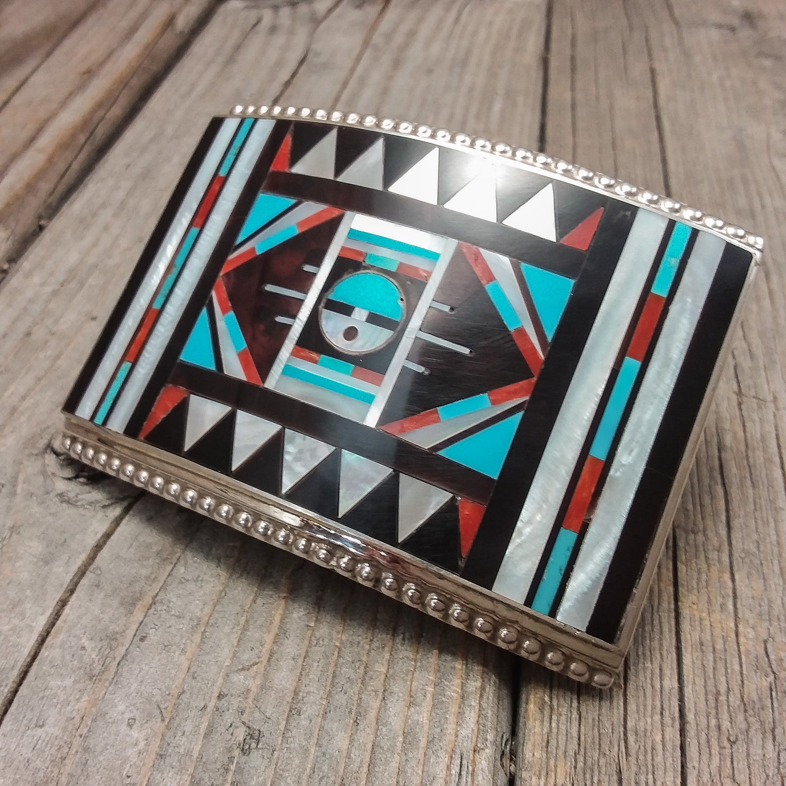 Zuni Inlay Belt Buckle By R&L Vacit