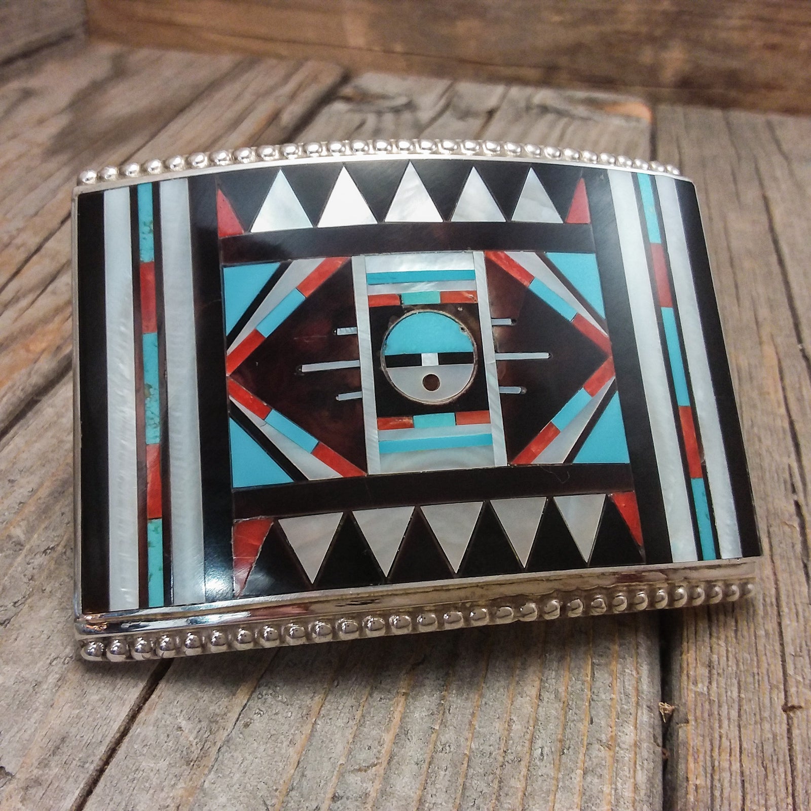 Zuni Inlay Belt Buckle By R&L Vacit