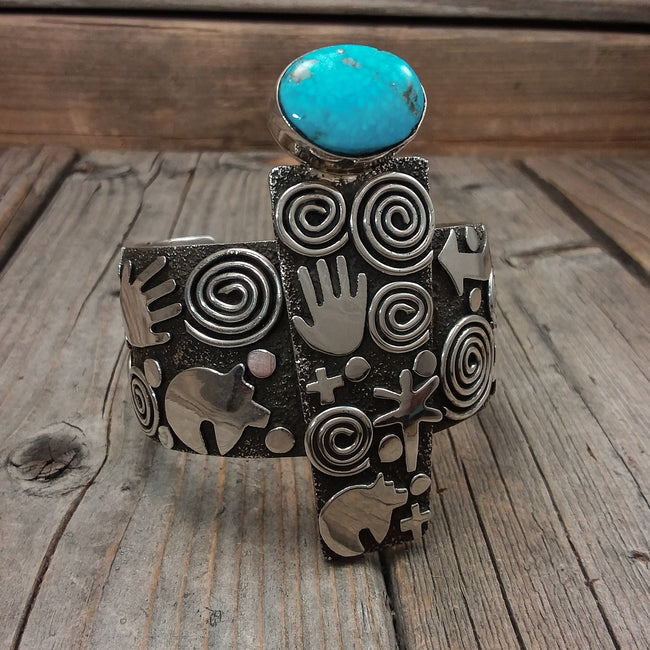 Silver/Turquoise Bracelet By Alex Sanchez