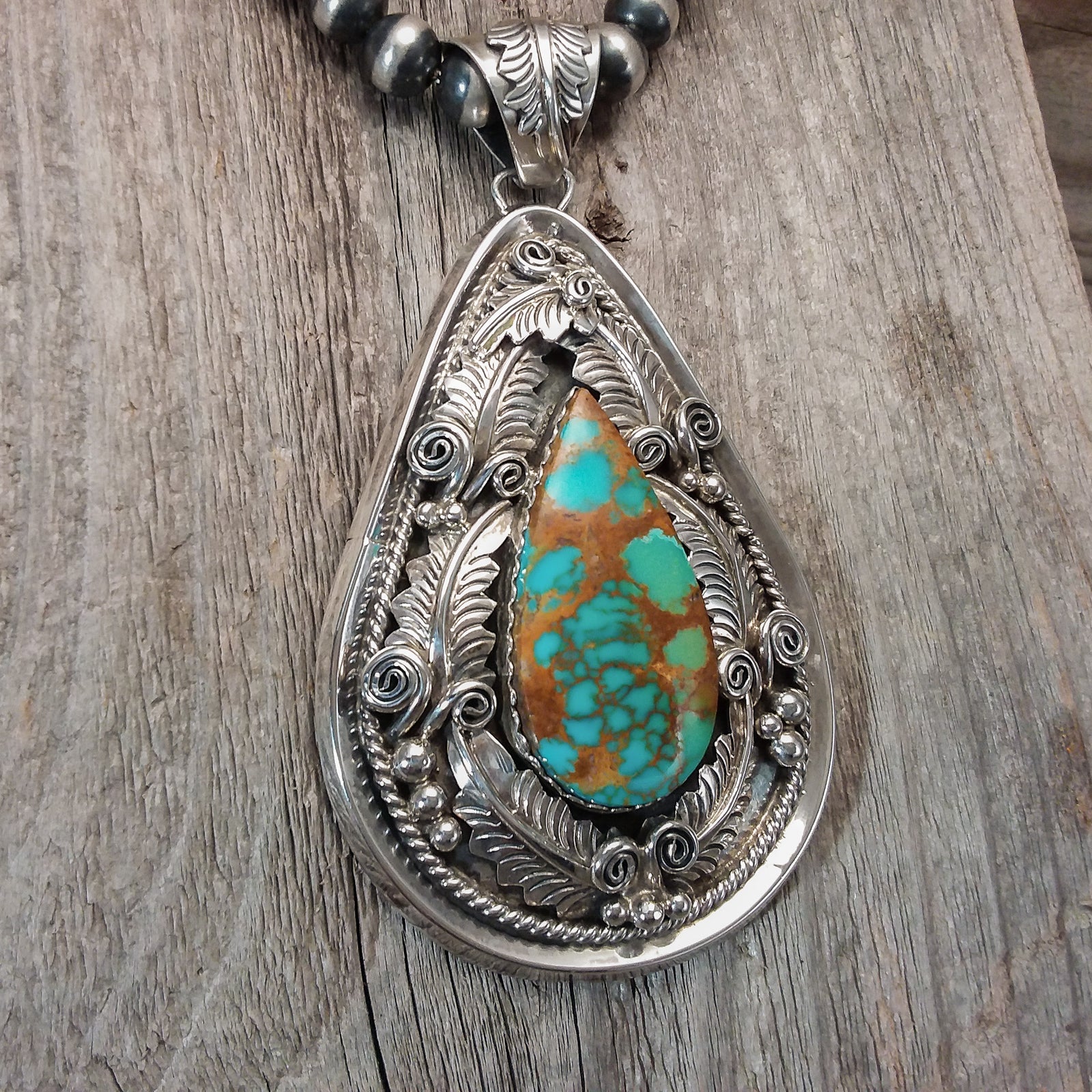 Julia & H Etsitty Turquoise Pendant