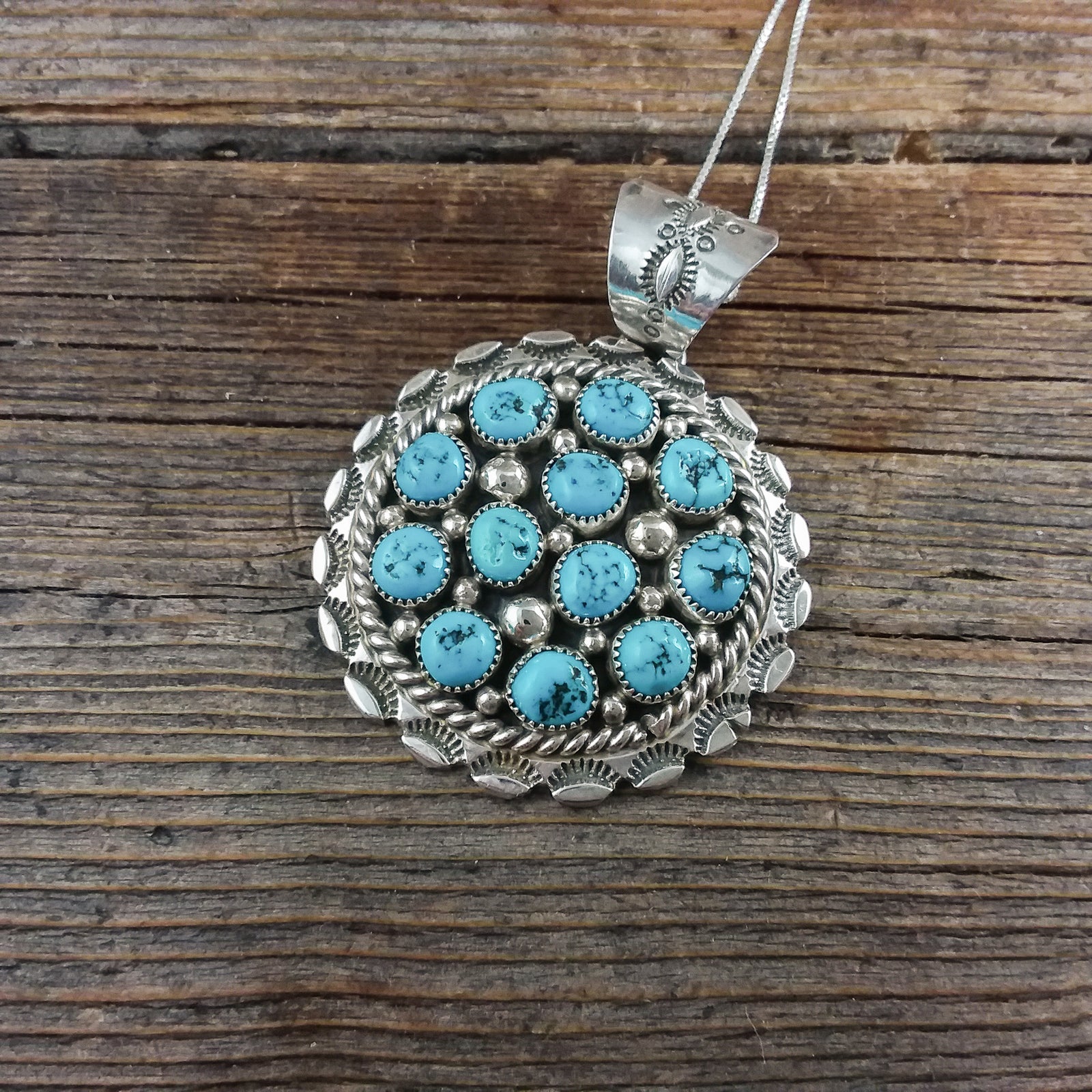 Tina Jones Turquoise Circle Pendant