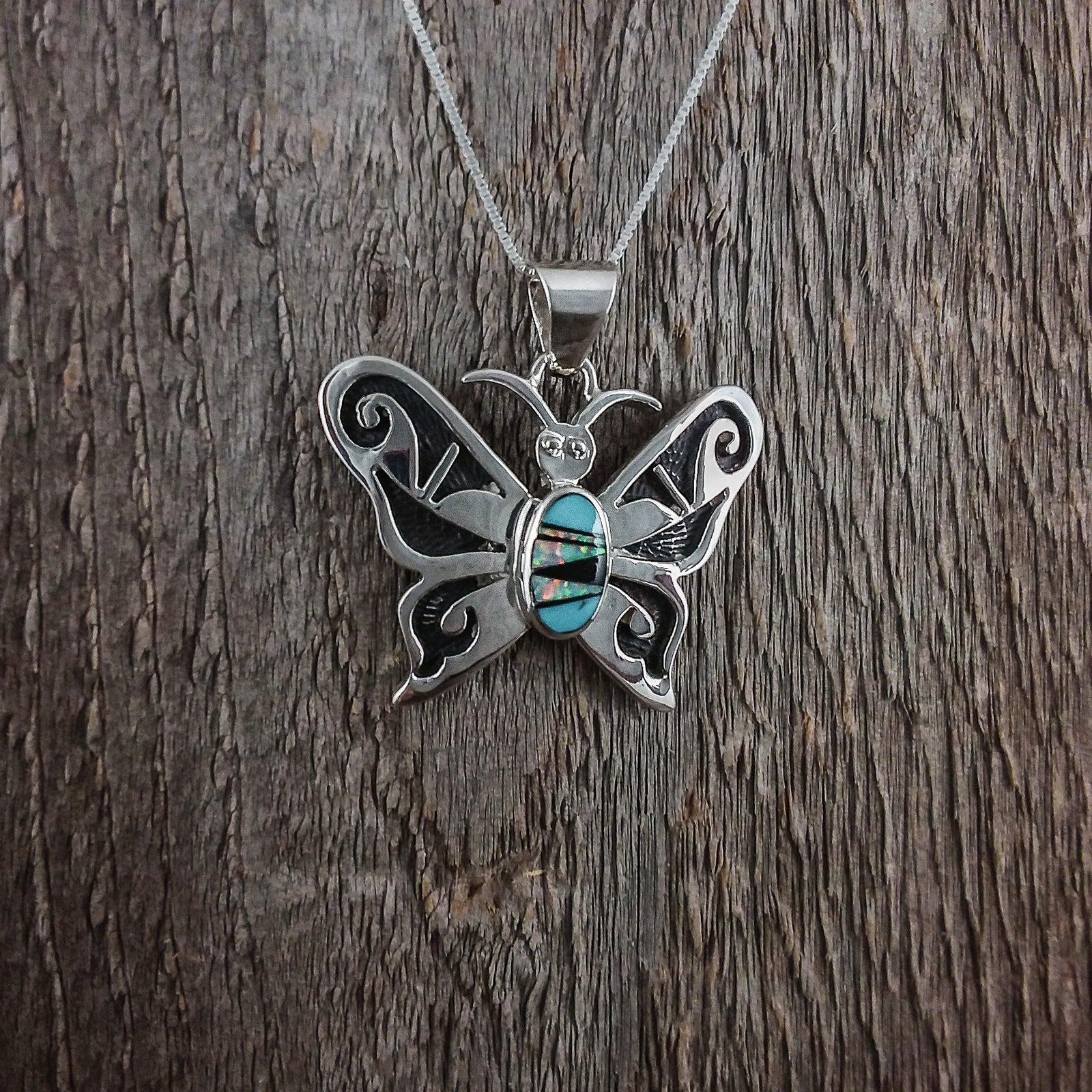 Charlie Bowie Butterfly Inlay Pendant