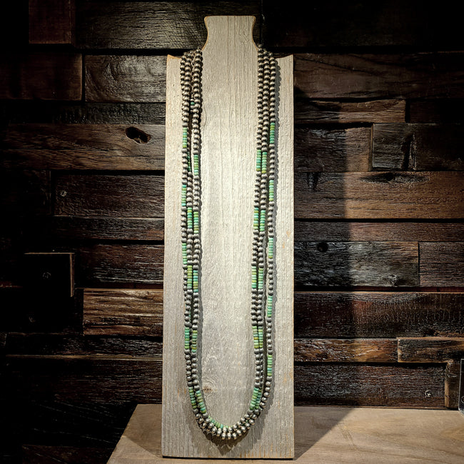 Green Turquoise & Navajo Pearl Necklace