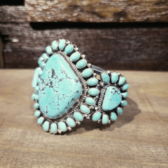 Kingman Turquoise Cuff Bracelet | Native American Indian | Anthony Skeets