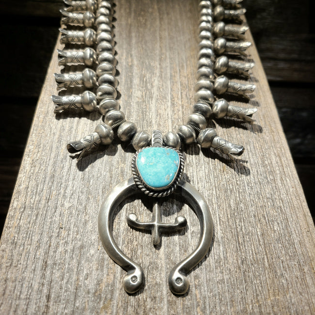 Turquoise Squash Blossom Necklace