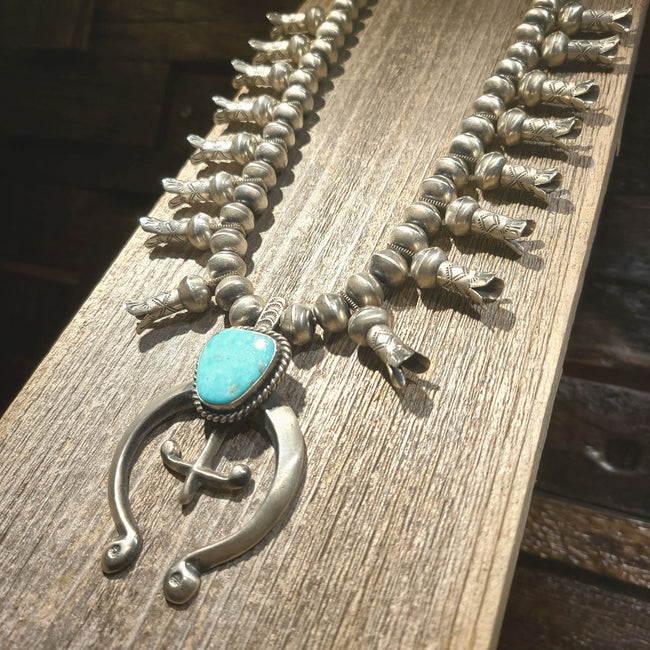 Turquoise Squash Blossom Necklace