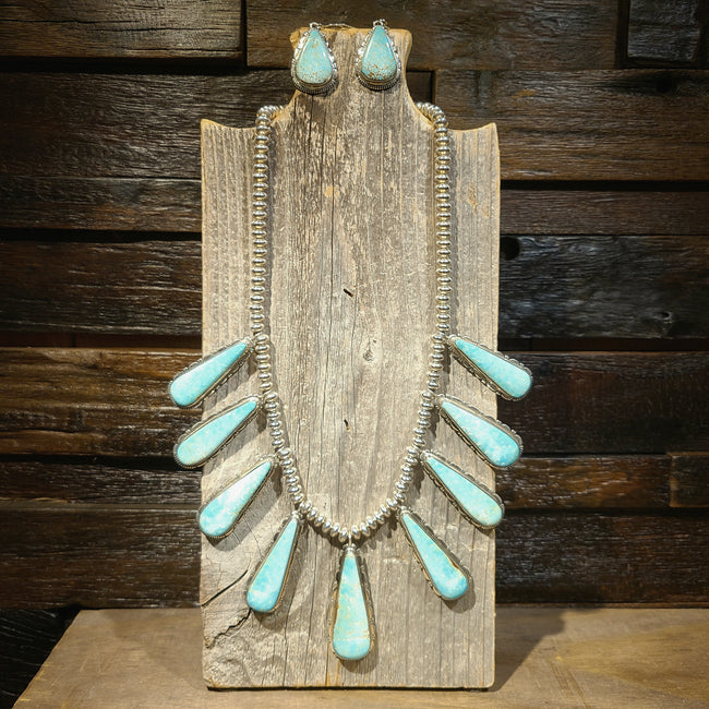 Turquoise & Sterling Silver Necklace | Artist Thomas Francisco | Native American Indian