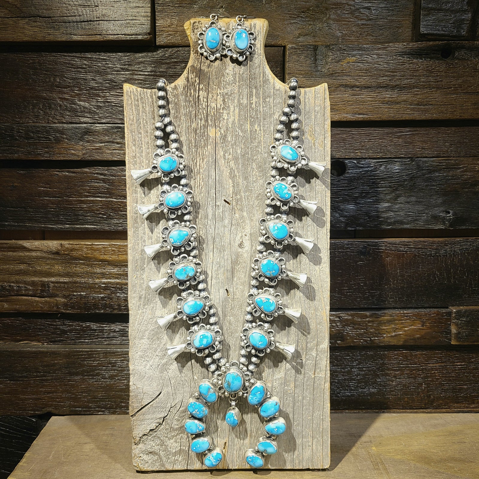 Squash Blossom | Blue Bird Turquoise | Artist Ella Peters | Native American Indian