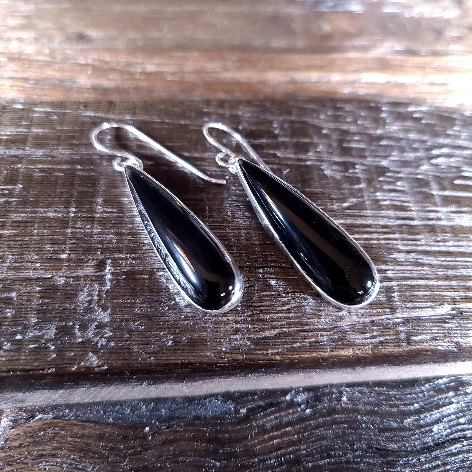 Onyx | Sterling Silver - Navajo | Native American Indian - Earrings