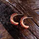 Coral Inlay Hoop Earrings