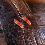 Sterling Silver | Coral - Navajo | Native American Indian - Earrings