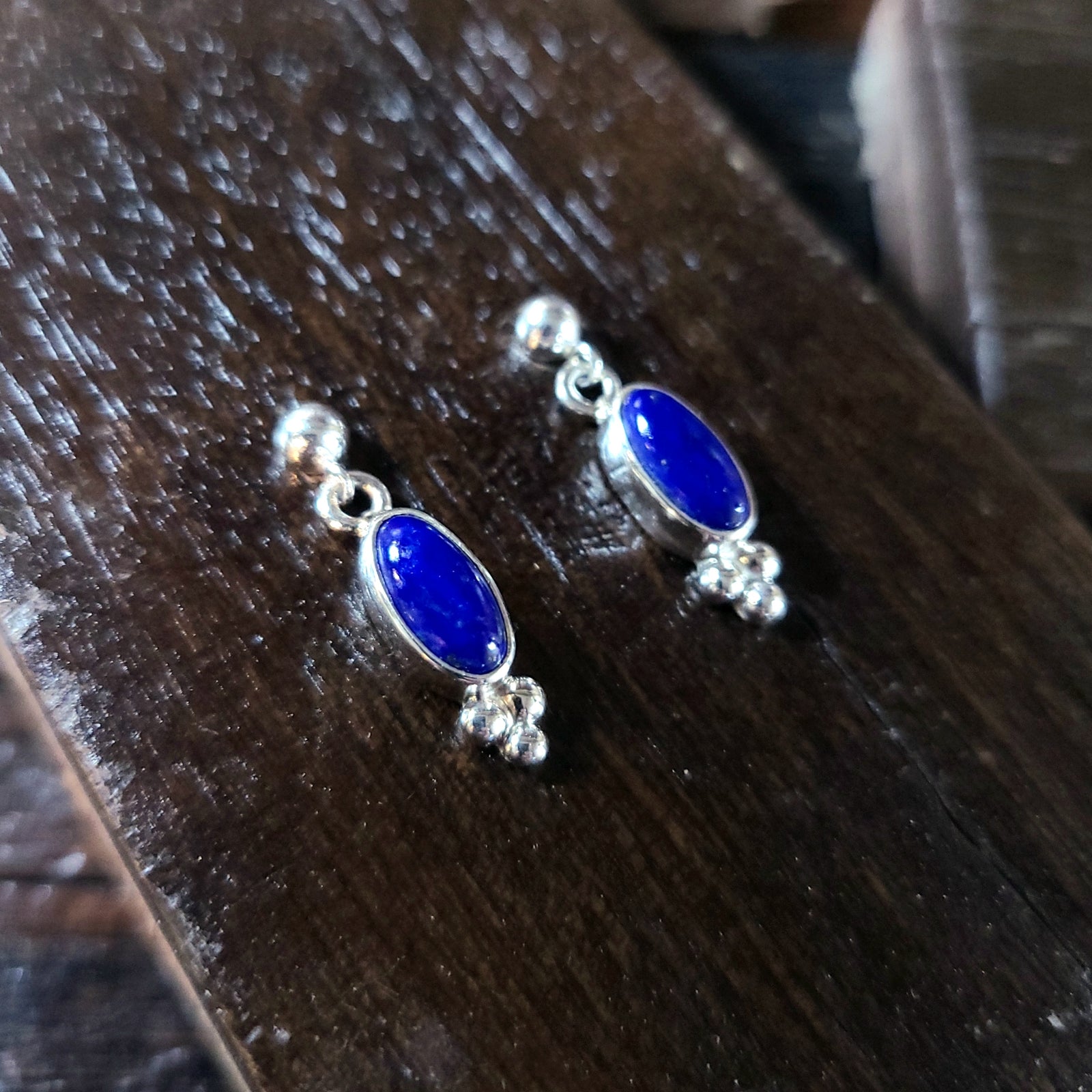 Lapis | Sterling Silver - Navajo | Native American Indian - Earrings