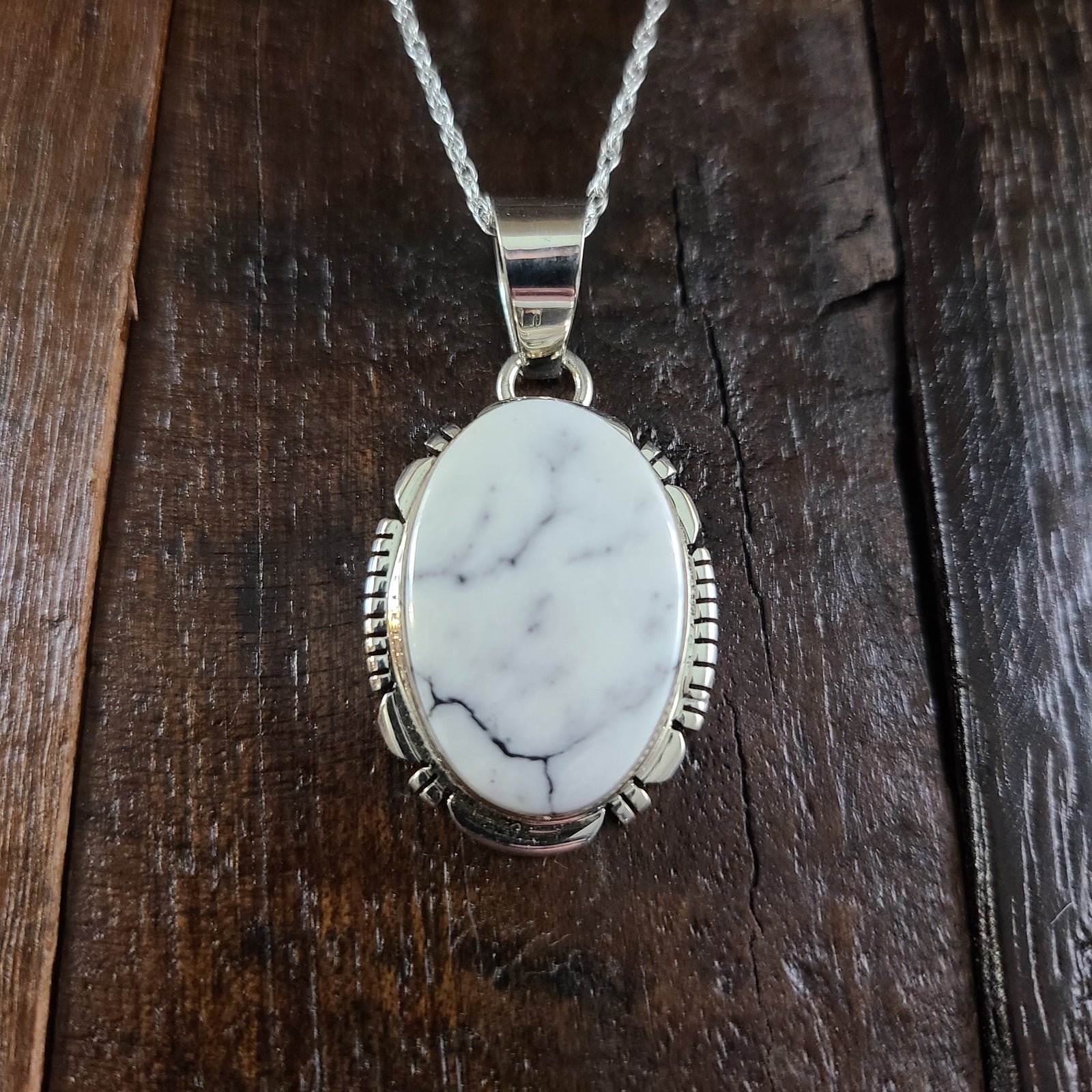 White Buffalo | Sterling Silver | Pendant - Native American Indian | Navajo - Thomas Francisco