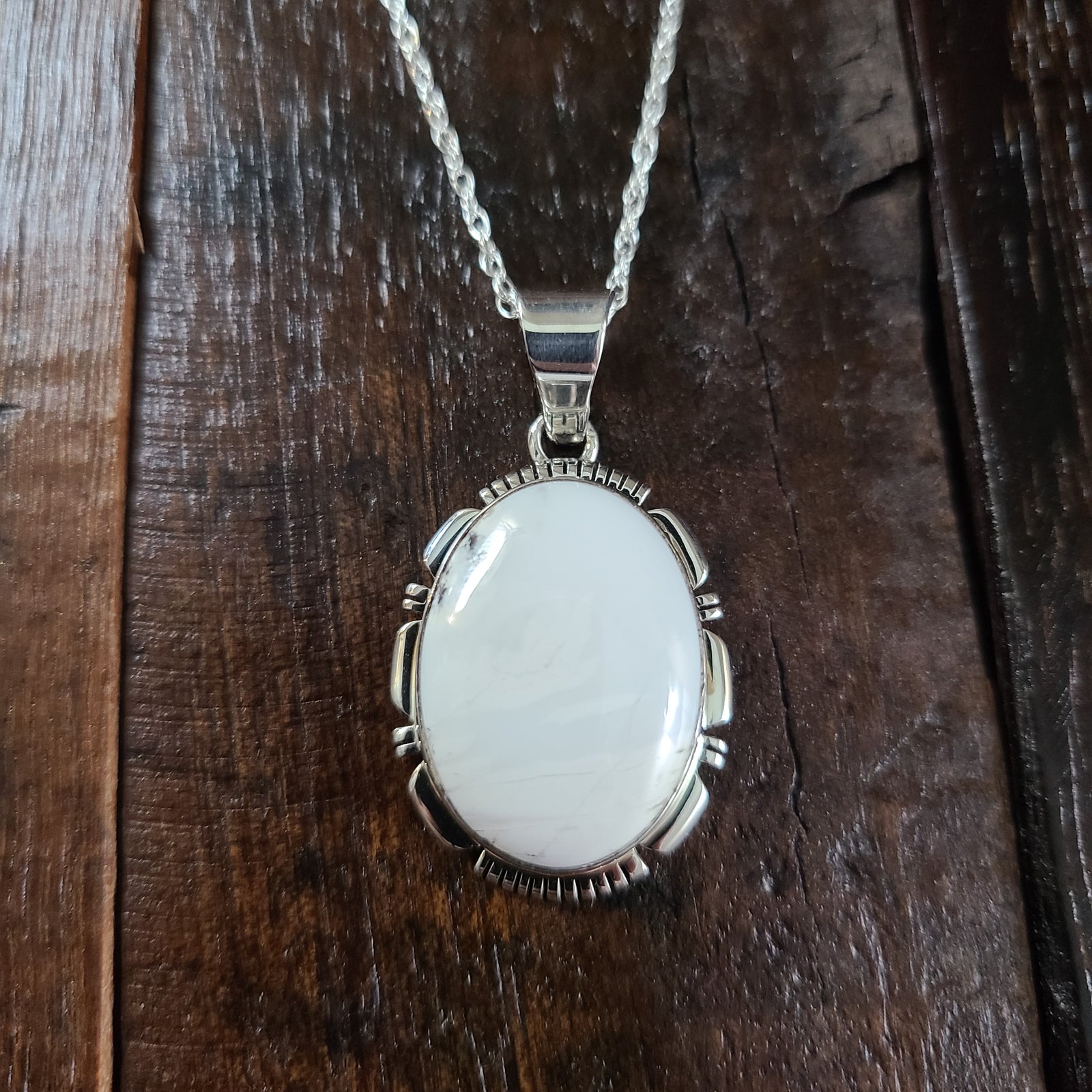 White Buffalo | Sterling Silver | Pendant - Native American Indian | Navajo - Jarold Francisco