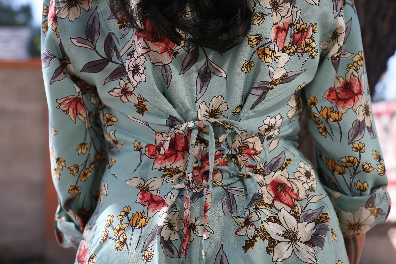 Floral Shirt in Aqua by Lola P.