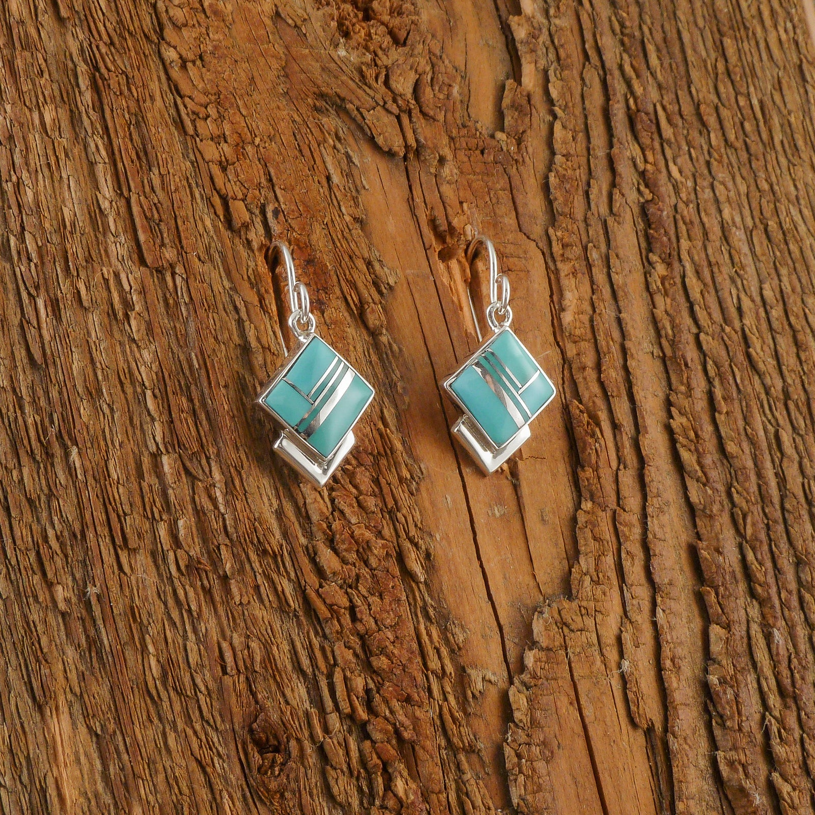 Elsie Armstrong Turquoise Inlay Earrings