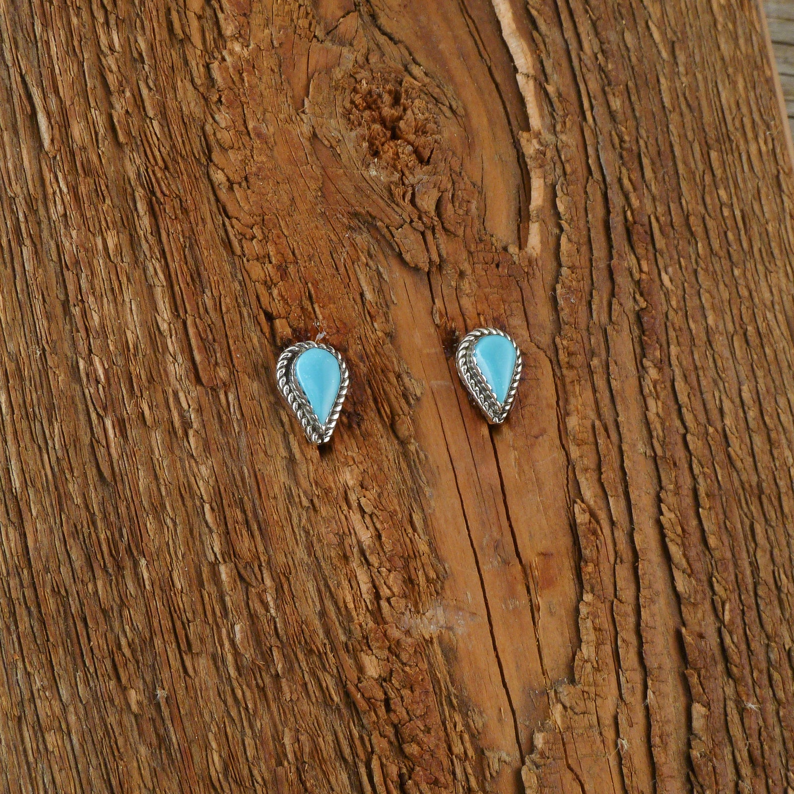 Turquoise Teardrop Stud Earrings